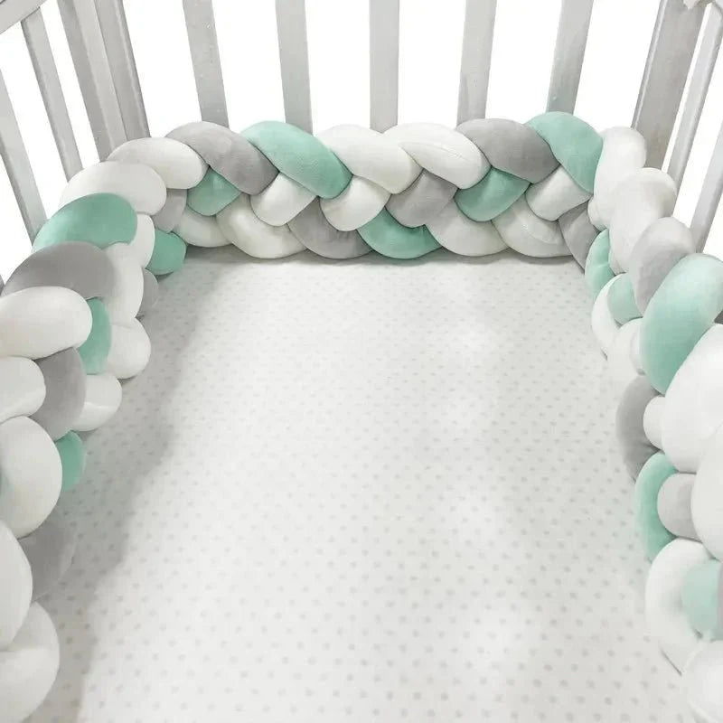 TOUR DE LIT BEBE - CozyKnot™ - Vert Blanc - Dodo magique