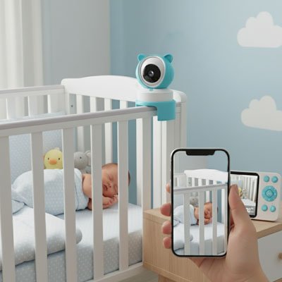 Camera bebe Bébé endormie avec veilleuse enfant lumineuse