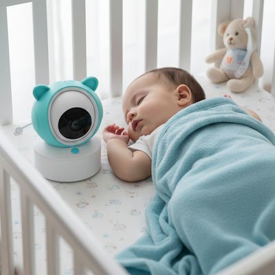 Camera bebe Bébé endormie avec veilleuse enfant lumineuse