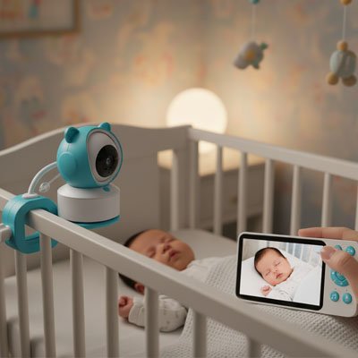 Camera bebe Bébé endormie avec veilleuse enfant lumineuse