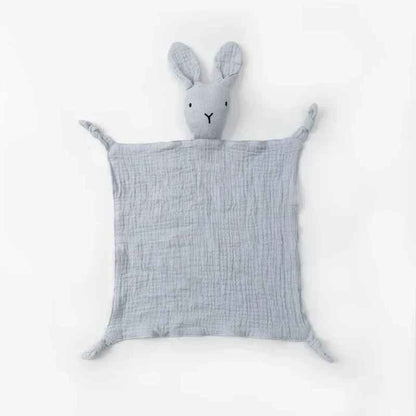 doudou bebe carre avec les embouts nœud gris clair