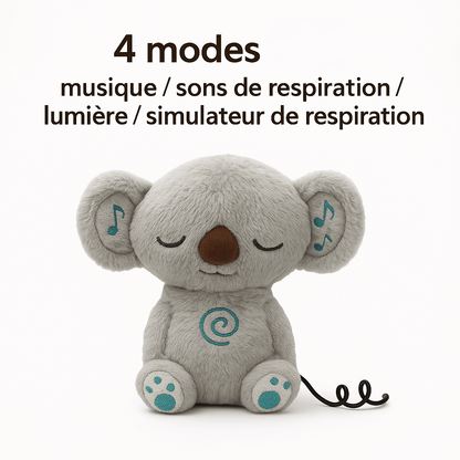 doudou koala qui décrit les quatre modes proposer par cette peluche douce