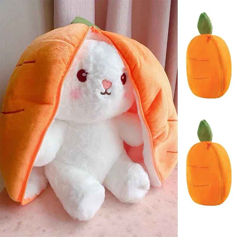 doudou lapin avec les oreilles carotte image qui montre quand le lapin est cacher ou decouvert