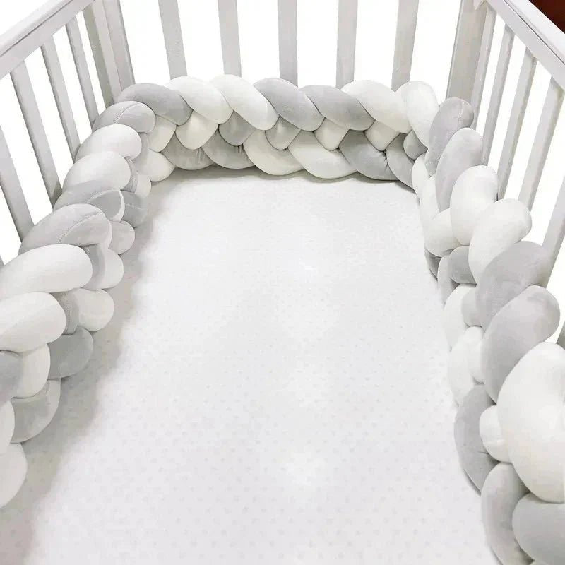 TOUR DE LIT BEBE - CozyKnot™ - Blanc Gris - Dodo magique