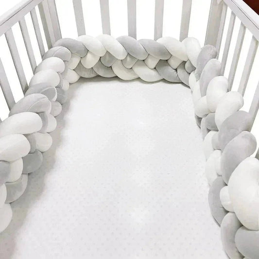 TOUR DE LIT BEBE - CozyKnot™ - Blanc Gris - Dodo magique