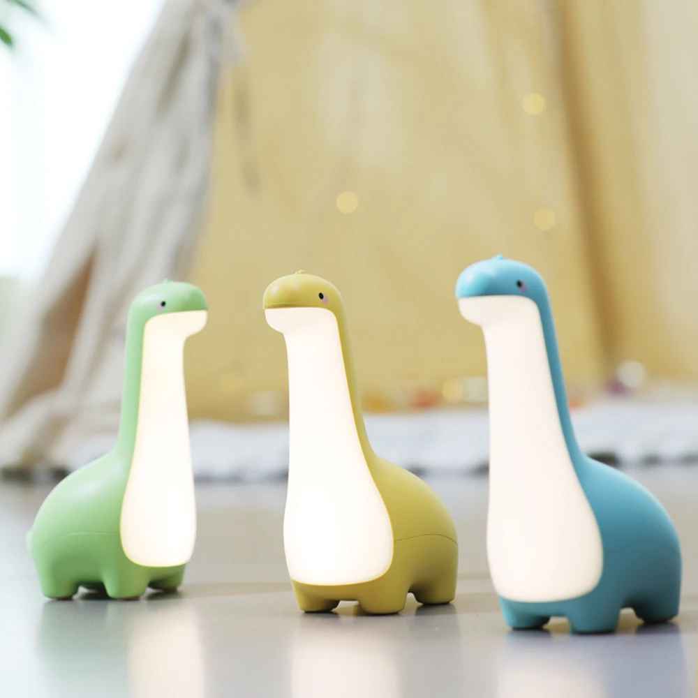 veilleuse bebe dinosaure trois couleurs différentes