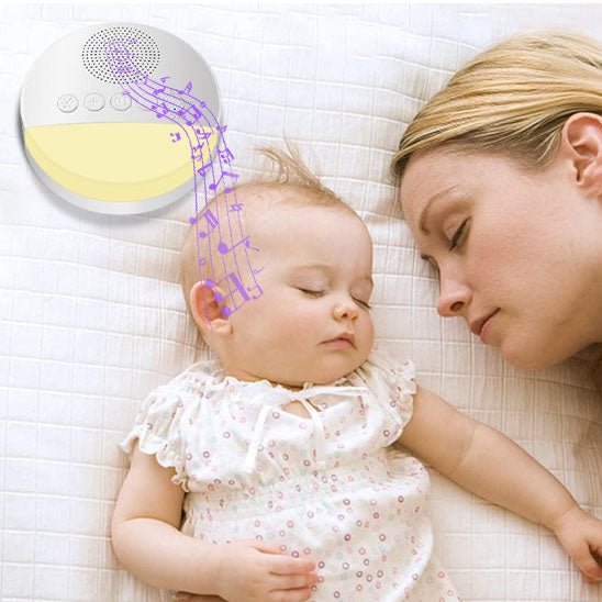 veilleuse bruit blanc maman et bebe qui dorme tout les deux grace a cette boite magique sonore