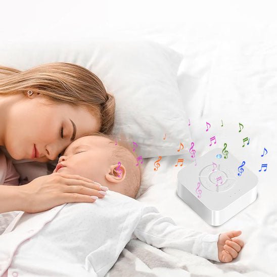 veilleuse bruit blanc maman et bebe qui écoute les sons apaisant pour dormir câlin