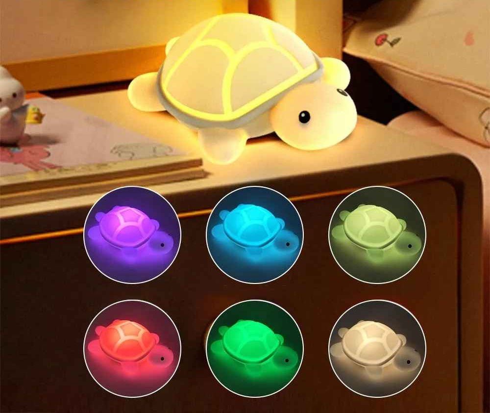 veilleuse tortue avec les differente coloris qu'elle proposes